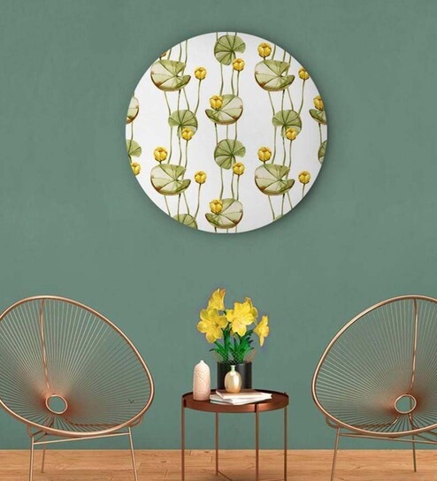 Round Green Lotus Of A Fresh Mind Canvas Art Print By The Artment