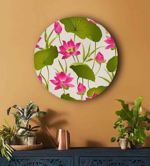 Round Green Lotus Of Enlightenment Canvas Art Print By The Artment