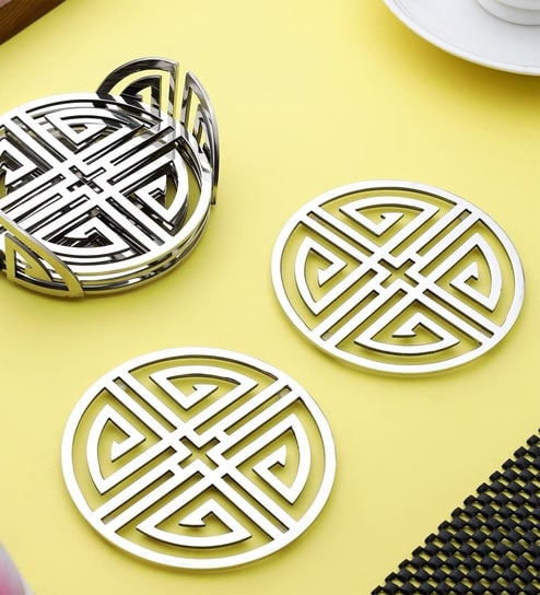 Round Jali Coasters Set Of 4