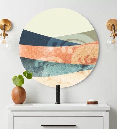 Round Multicolour Besides The Sand Dunes Canvas Art Print By The Artment