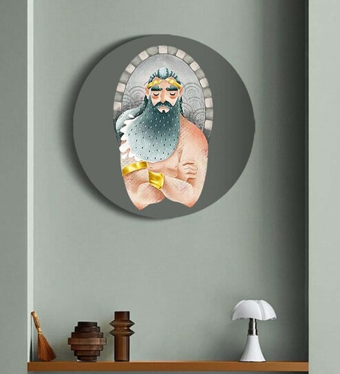 Round Multicolour Blessings Of Greek Gods Canvas Art Print By The Artment