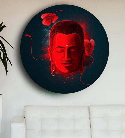 Round Multicolour Buddha'S Philosophy Canvas Art Print By The Artment