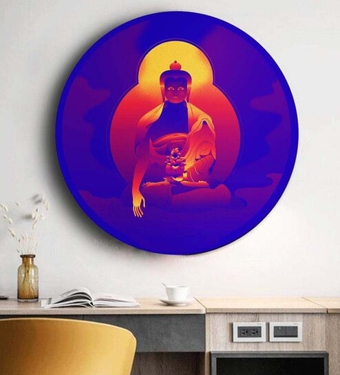 Round Multicolour Buddha'S Philosophy Canvas Art Print By The Artment