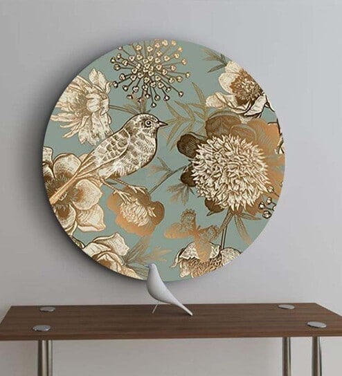 Round Multicolour Intricately Decorated Meenakari Wall Art Art Print By The Artment