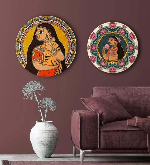 Round Multicolour Powerful Princesses Canvas Set Of 2 Art Print By The Artment