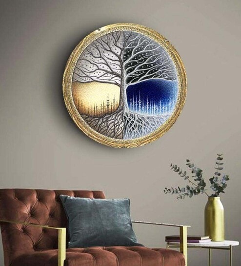 Round Multicolour The Wishing Tree Canvas Art Print By The Artment