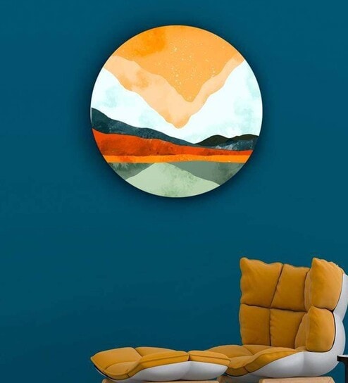 Mountains Multicolour Canvas Framed Wall Plates