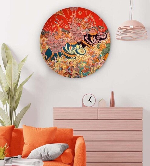 Round Orange Riding In Style Canvas Art Print By The Artment