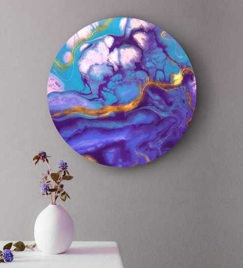 Round Purple Enchanting Marble Canvas Art Print By The Artment