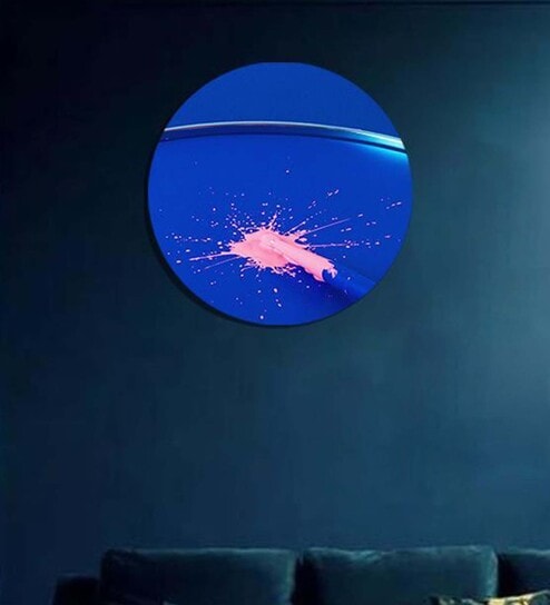 Round Red Splattered Colors Canvas Art Print By The Artment