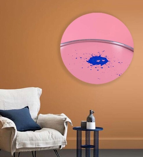 Round Red Splattered Colors Canvas Art Print By The Artment
