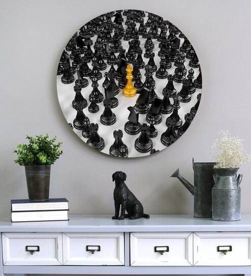Round White Stand Out And Alone Canvas Art Print By The Artment
