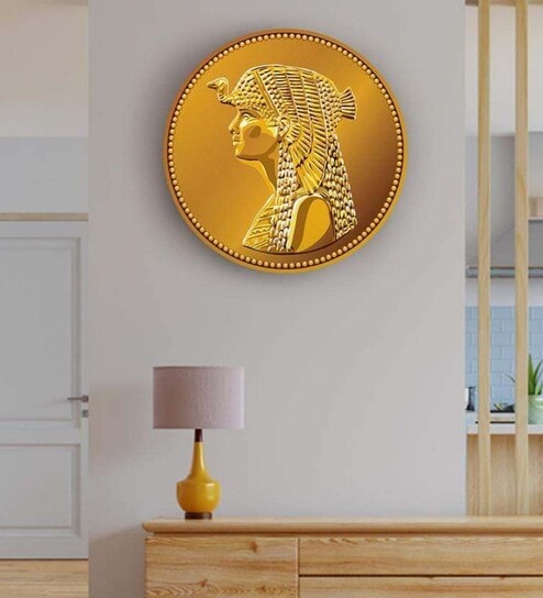 Round Yellow Coin Of Queen Cleopatra Canvas Art Print By The Artment