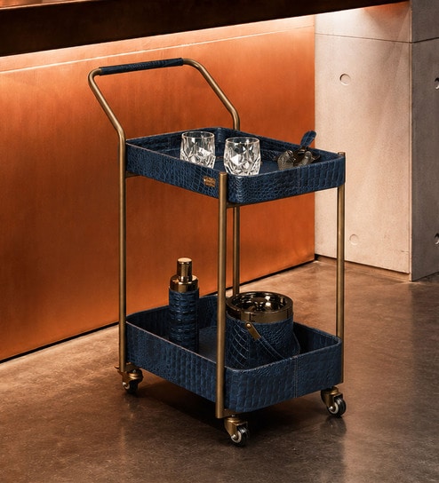 three sixty Rover Rectangular Bar Trolley In Blue Colour-picture-36