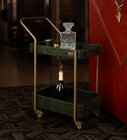 three sixty Rover Rectangular Bar Trolley In Green Colour-picture-38