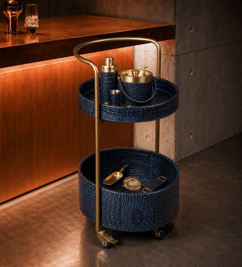 Rover Round Bar Trolley In Blue Colour-image-17