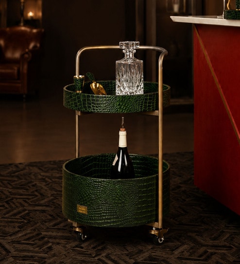 three sixty Rover Round Bar Trolley In Green Colour-picture-35