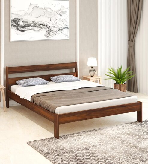 Roverb King Size Bed In Brown Maple Finish