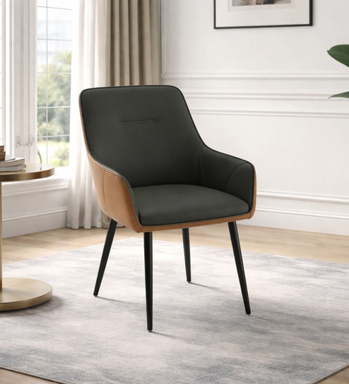 Rovo Velvet Fabric  Chair In Grey Colour