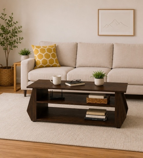 Royal Haven Grand Edition Luxury Wooden Centre Table In Flowery Wenge Finish