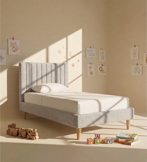 Royal Lines Kids Twin Bed In Cream Colour