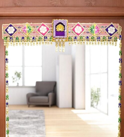 Royal Lotus Embroidered Door Toran