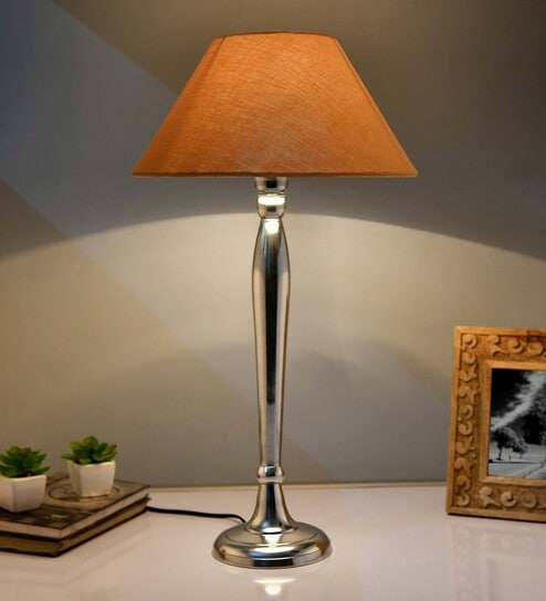 Royal Ovoid chrome lamp with Golden shade