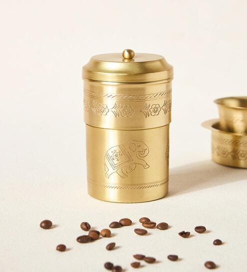 Royal Tusker Brass Filter Coffee Maker, 180ml
