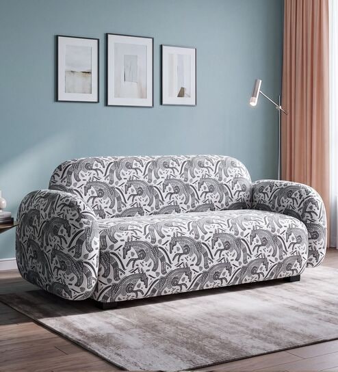 Royale Safari Sketch 2 Seater Sofa In Black Colour