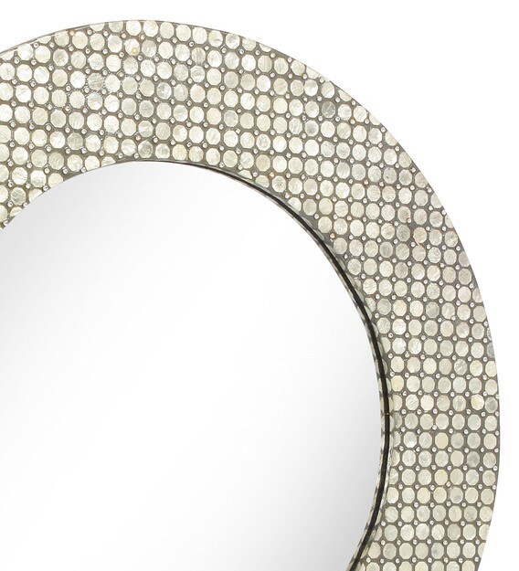 Buy Round Capiz Glass Mother Of Pearl Swarovski Finish Wall
