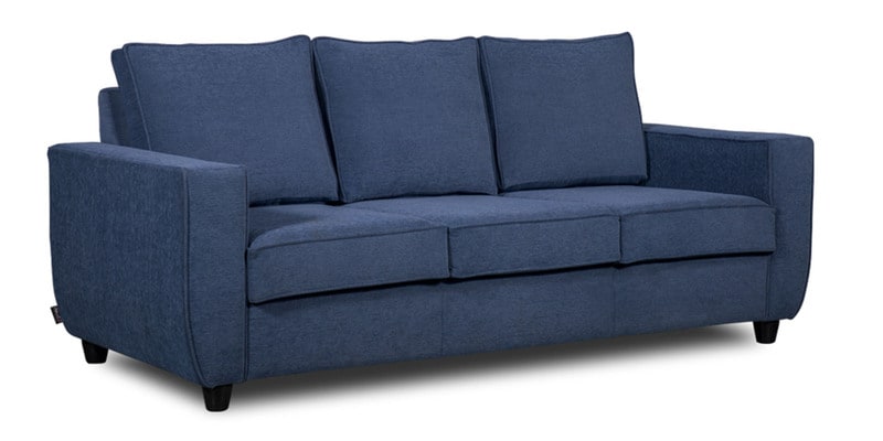 Buy Rookie Fabric 3 Seater Sofa in Blue Colour Online - Lawson 3 Seater ...