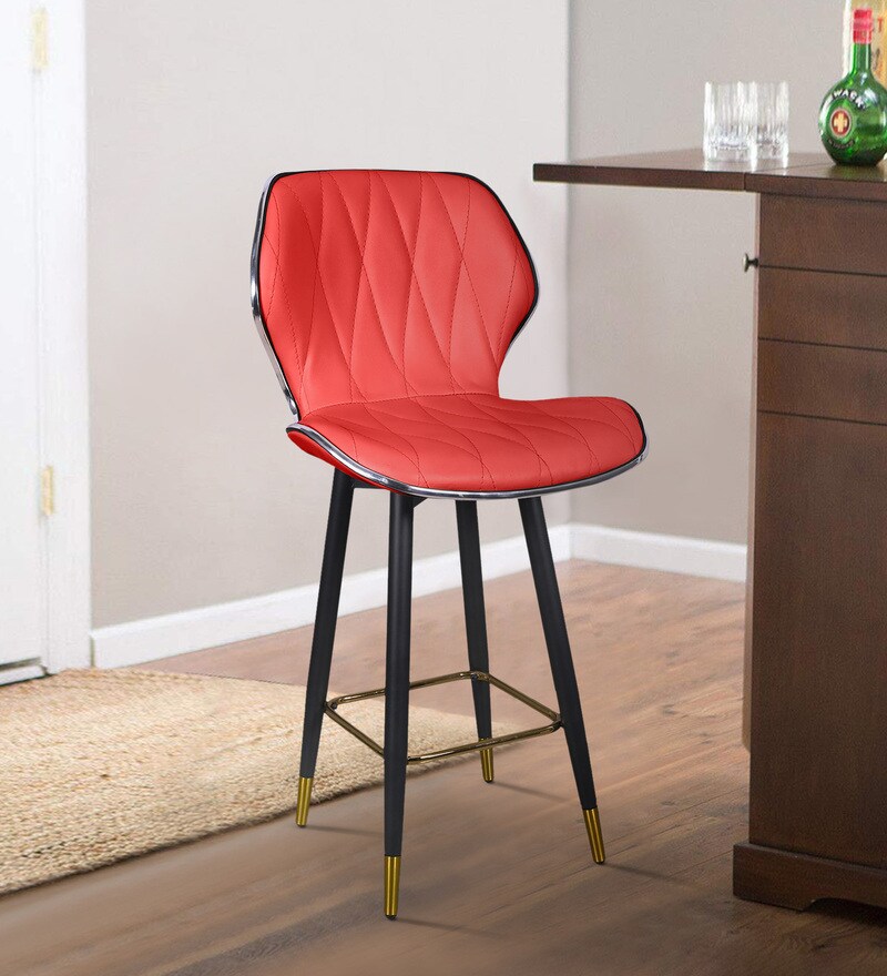 red counter bar stools