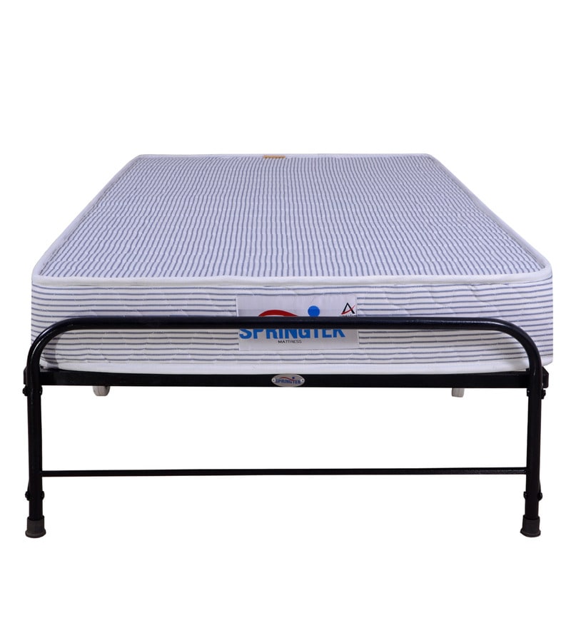 Buy Roll-Away Metal Folding Bed In Black Colour With Mattress By ...