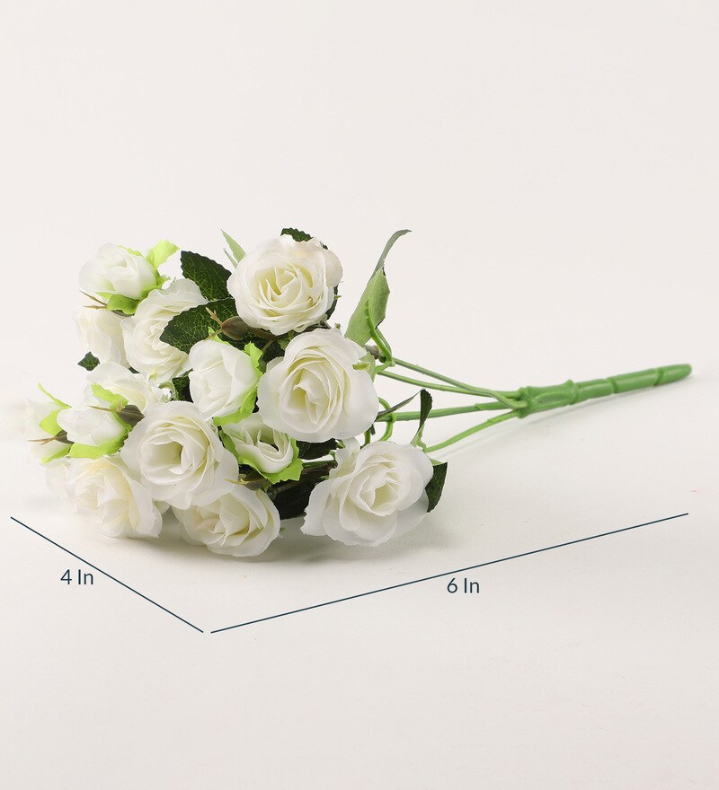 Buy Rose White Plastic Flower bunch without pot by Ferns N Petals