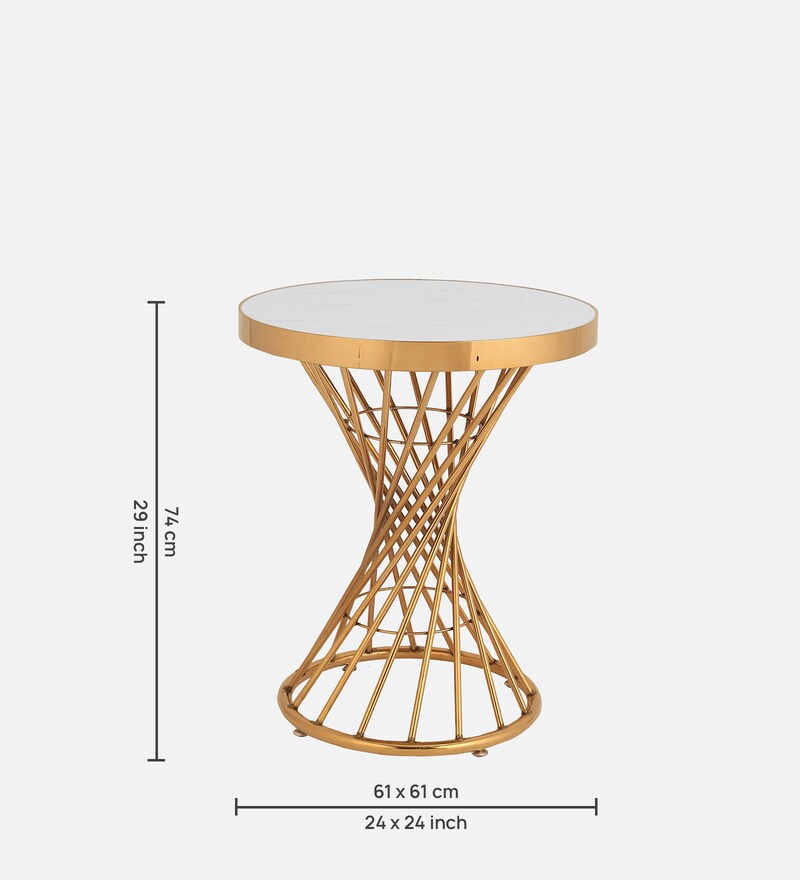 Buy Royal End Table in White Colour By Pansy Furniture Online