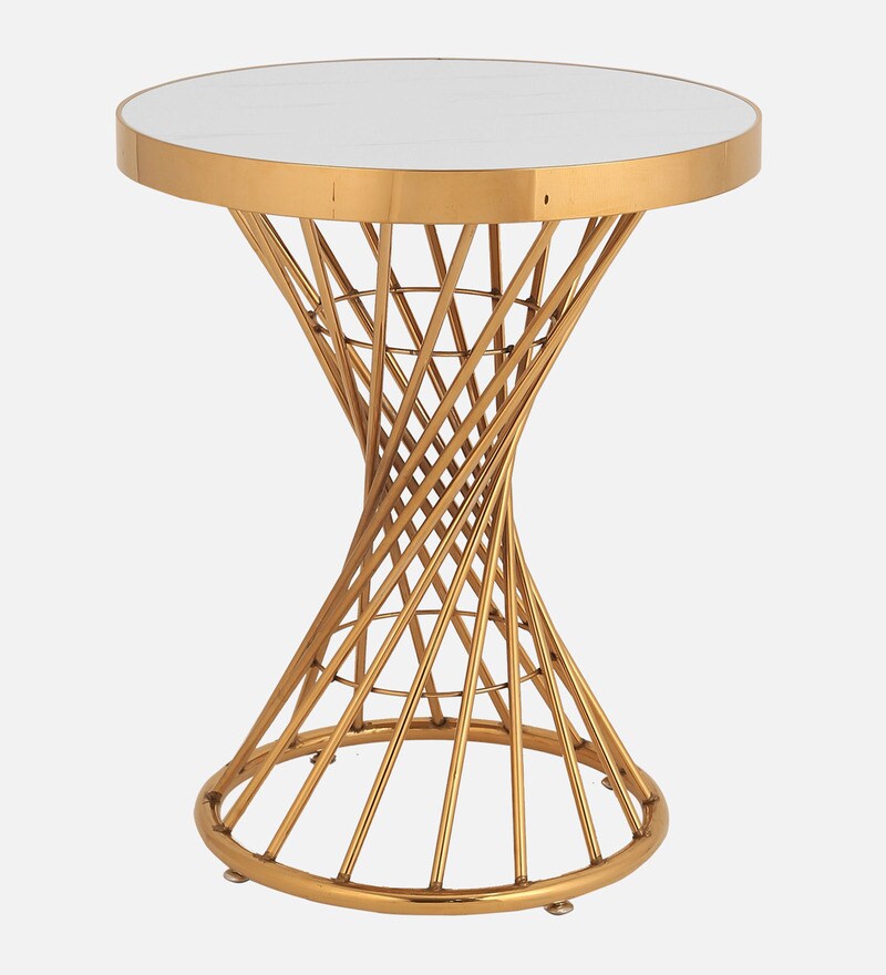 Buy Royal End Table in White Colour By Pansy Furniture Online