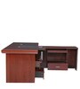 Roberto Executive Office Table with Side Runner & Drawer Cart in Brown Polish