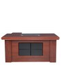 Roberto Executive Office Table with Side Runner & Drawer Cart in Brown Polish