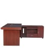 Roberto Executive Office Table with Side Runner & Drawer Cart in Brown Polish