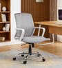 Mokuzai Mid Back Ergonomic Chair in White Colour