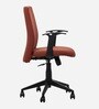 Robo Mid Back Office Chair with Mesh Back & Fixed Arms in Maroon Colour