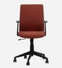 Robo Mid Back Office Chair with Mesh Back & Fixed Arms in Maroon Colour