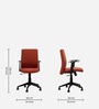 Robo Mid Back Office Chair with Mesh Back & Fixed Arms in Maroon Colour