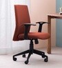 Robo Mid Back Office Chair with Mesh Back & Fixed Arms in Maroon Colour