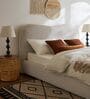 Rochelle Boucle Queen Sized Bed in White Colour