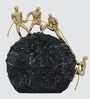 Rock Climbing Table D cor with Golden and Black Finish Resin Material Showpiece