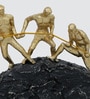 Rock Climbing Table D cor with Golden and Black Finish Resin Material Showpiece