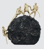Rock Climbing Table D cor with Golden and Black Finish Resin Material Showpiece