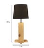 Rocket Wooden Table Lamp with Black Fabric Shade & Beige Base