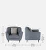 Rodrigo Fabric 1 Seater Sofa In Blue Colour